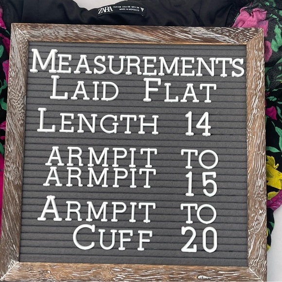 Zara Floral Top Long Sleeve Cropped Size XS - Picture 9 of 9